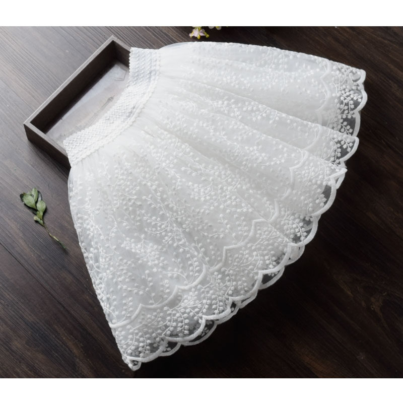 女童白色纱裙半身裙 洋气儿童宝宝表演出跳舞蓬蓬裙网纱短裙 半裙