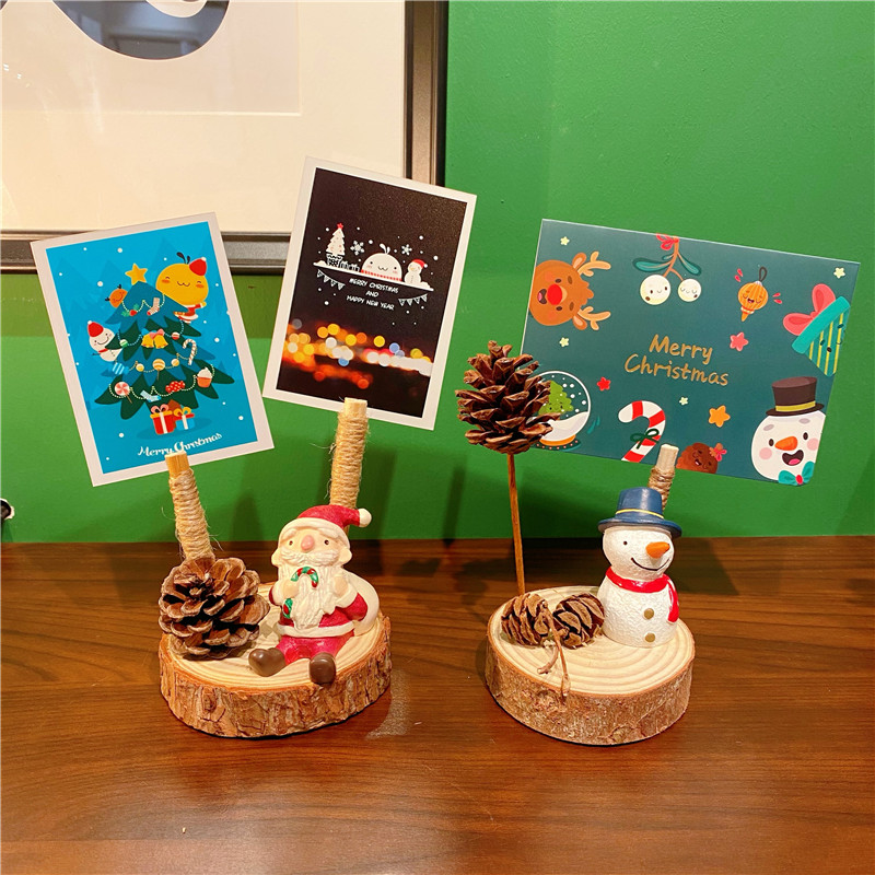 圣诞树枝照片夹原木风台lomo照片