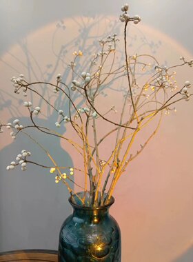 小白果乌桕果花束装饰品家居干花干树枝花瓶插花摆件diy手工