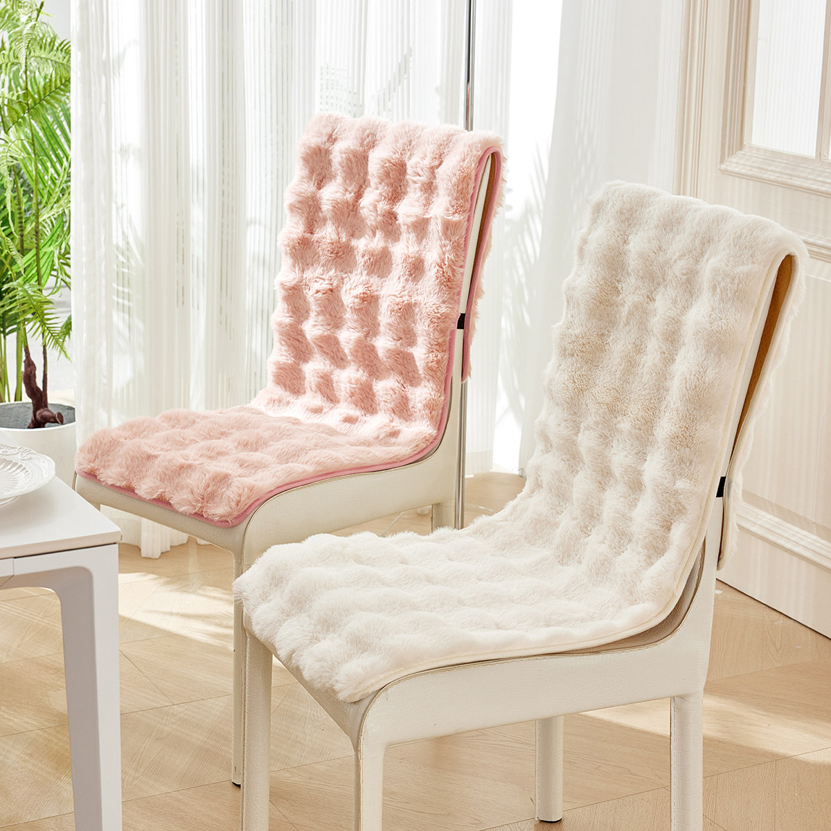 冬季毛绒连体坐垫防滑加厚一体靠背椅垫客厅餐桌椅办公电脑椅子垫,居家布艺,椅垫,淘宝优惠券,粉丝福利购,淘宝优惠卷