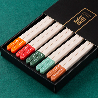 合金筷子家用防滑防霉好看卡通鱼