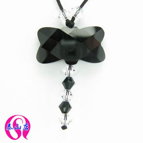 然天黑玛瑙切面蜻蜓吊坠高30女款时尚造型生日礼物个性项链玉饰品