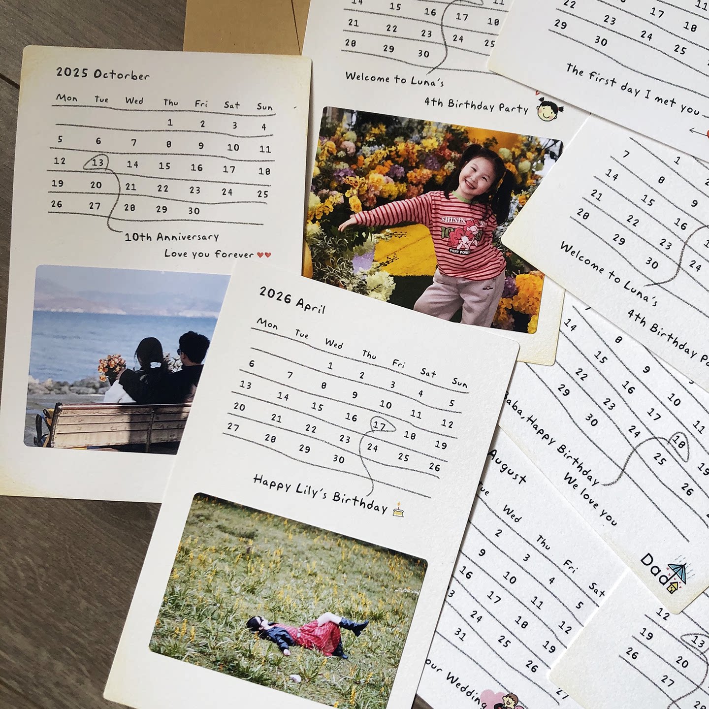 日期定制卡 生日纪念日照片定制简约高档爱情结婚邀请函贺卡