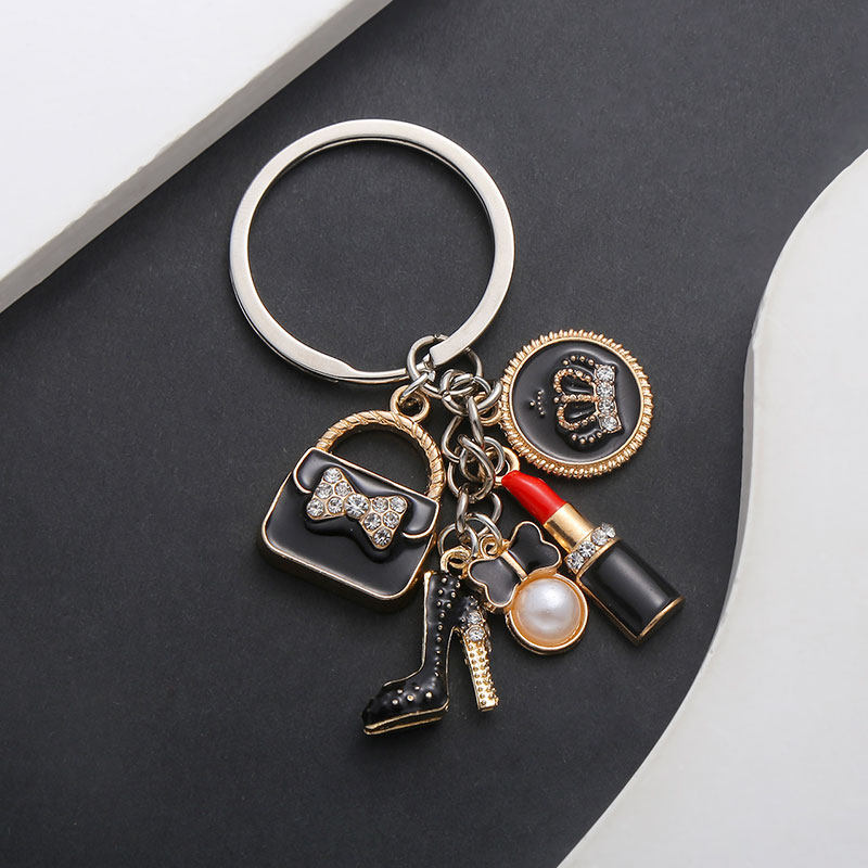 小香风挂饰口红钥匙扣合金