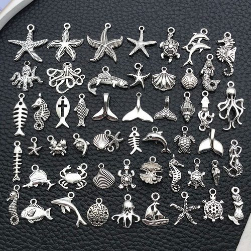 古银海星海马海洋系列吊坠合金饰品配件DIY项链手链挂件工厂直销