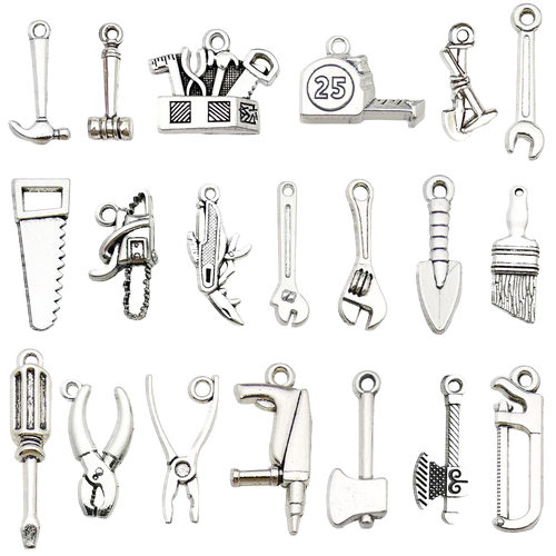 DIY合金饰品配件家用工具锤子扳手斧头电锯尺子吊坠耳环挂件材料