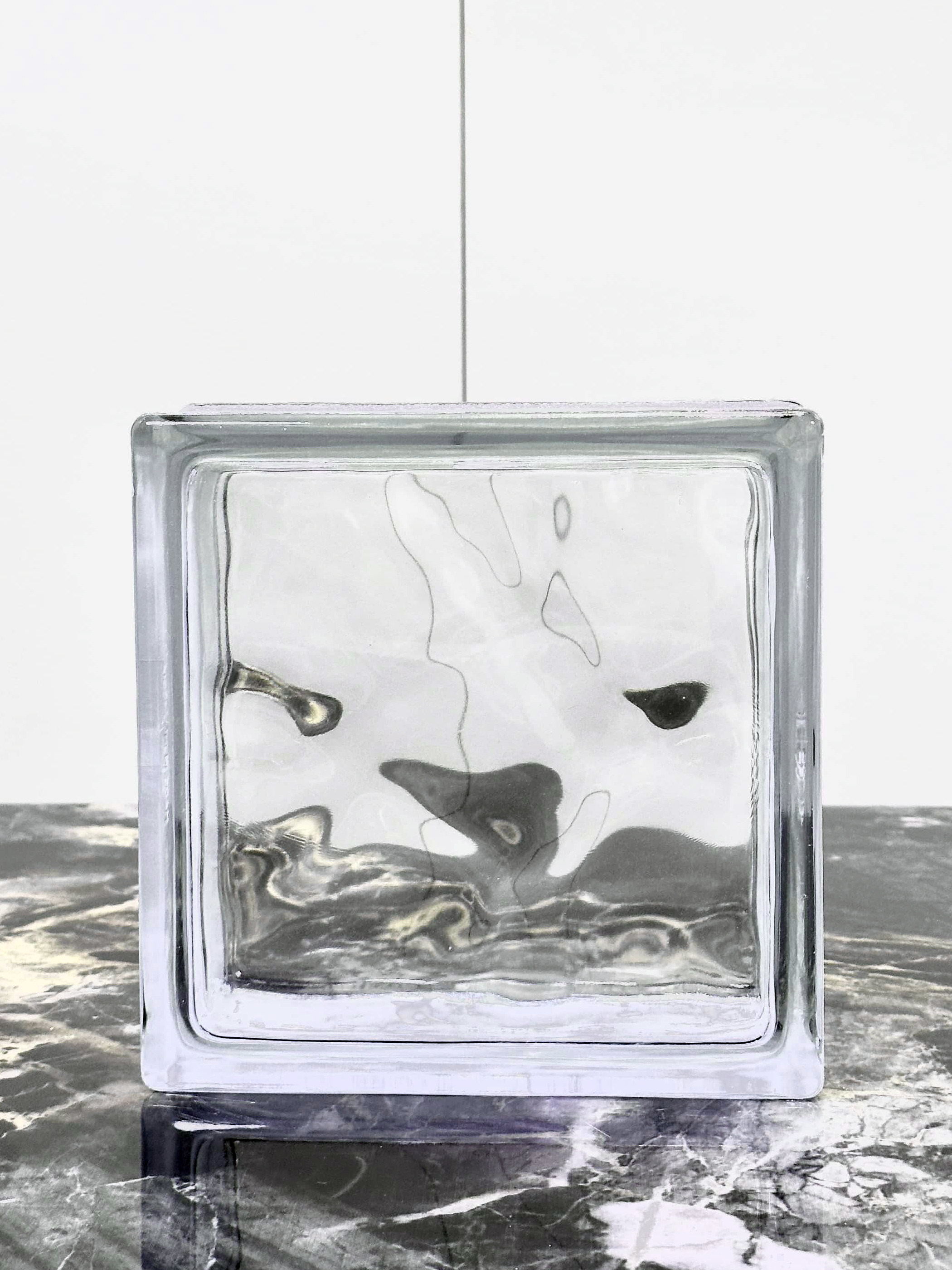 印尼进口欧标190x190x95云雾纹透明白色玻璃砖玄关隔断客厅背景墙