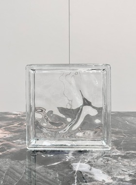 新款实心砖云雾纹白色透光半透明方形玻璃砖浴室玄关水晶砖隔断墙