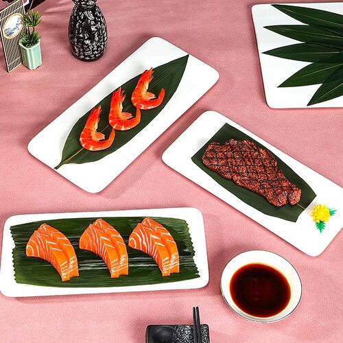 日式寿司竹叶子日本料理装饰新鲜竹叶真空包装陶瓷摆盘刺身草粽叶