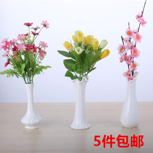 包邮超值新款欧式酒店餐具镁质白瓷中日韩式餐桌陶瓷摆件情人花瓶