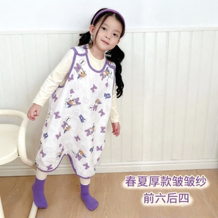 （前6后4）婴儿背心睡袋棉纱布春夏空调房婴幼儿童宝宝护肚防踢被