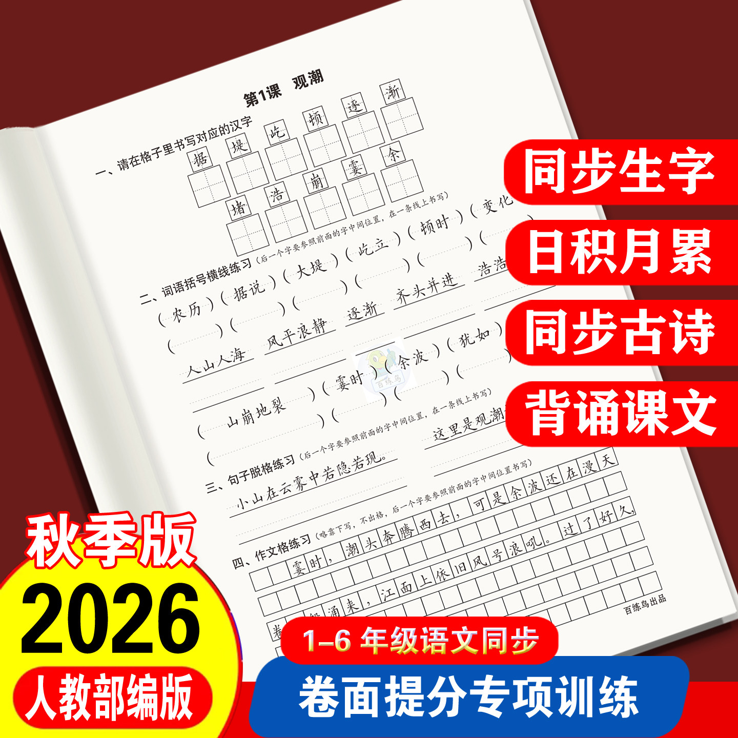 小学语文考试卷面训练习快书写练字帖三四五六年级上下作文格硬笔