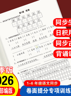 小学语文考试卷面训练习快书写练字帖三四五六年级上下作文格硬笔