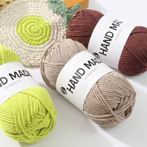 空心棉毛线2mm中粗棉麻线钩包包