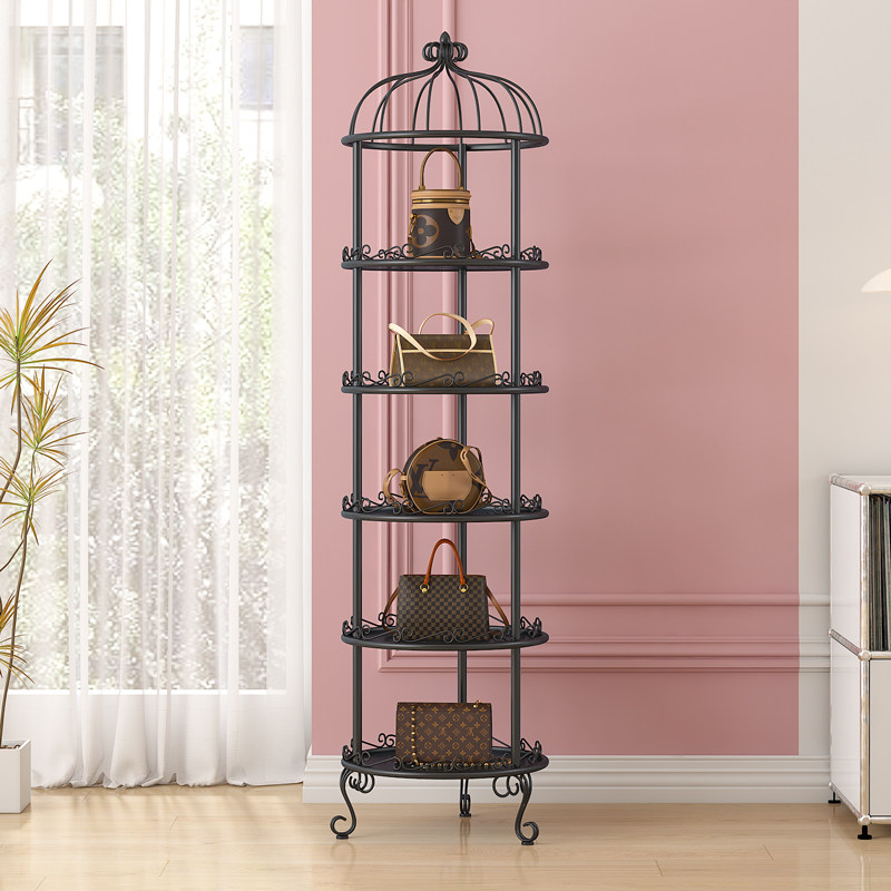 包展示架落地美式轻奢货架卧室鸟笼置物架服装店橱窗家用鞋收纳架