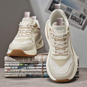 男鞋2026新款春季网面透气防臭休闲运动鞋跑步轻便软底老爹阿甘鞋