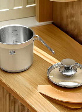 B1 14x12cm外贸18/10不锈钢奶锅煮面锅辅食小奶锅煮茶缸牛奶锅