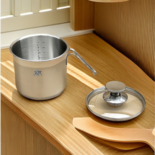 B1 14x12cm外贸18/10不锈钢奶锅煮面锅辅食小奶锅煮茶缸牛奶锅