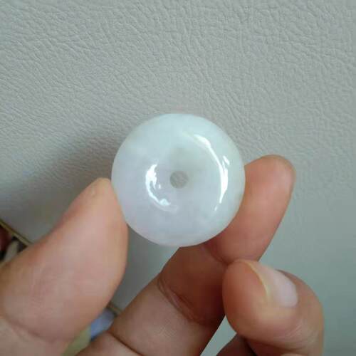 a货玉石挂件带证书紫罗兰平安扣