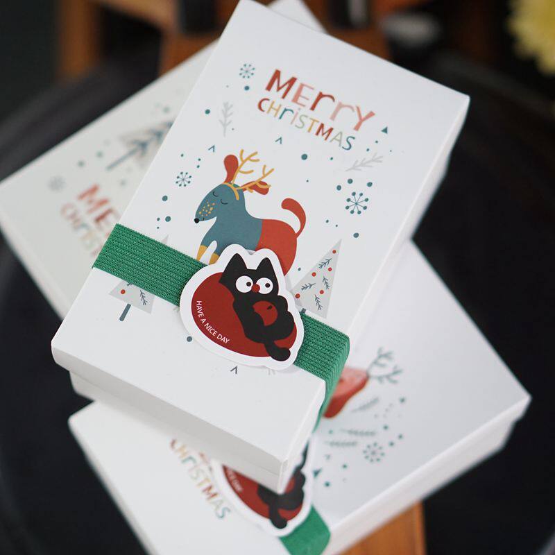 圣诞快乐 神兽来贺 折叠天地盖纸盒/糖盒/饼干盒/常温西点盒