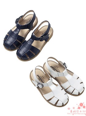 国现familiar日本代购男女童包头皮凉鞋牛皮牛津底耐磨日制040213