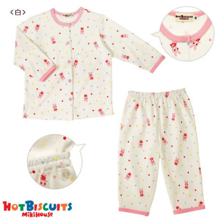 国现绝版特价代购mikihouse女宝小兔睡衣家居服套装HB70-7310-848