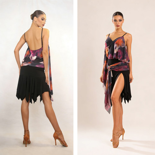 前侧开叉强化腿部线条，高弹抗皱