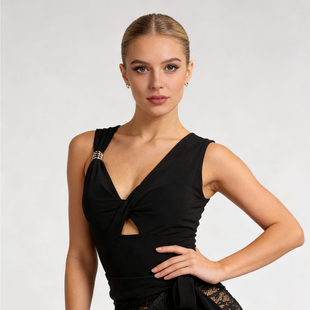 金属扣成人女舞蹈上衣 Y139 拉丁舞美背绑带练功服 ZS复古记忆新款