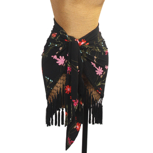 ZS绝杀腰臀比 L527 拉丁舞裙编织流苏花朵短臀巾女练功服舞蹈腰带