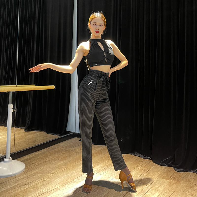 拉丁摩登舞裤后腰松紧穿着无压力