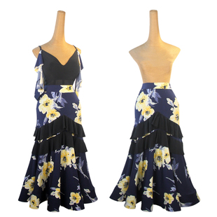 ZS摩登舞服半身成人女国标舞艺考裙舞蹈练习包臀性感鱼尾长裙 M50