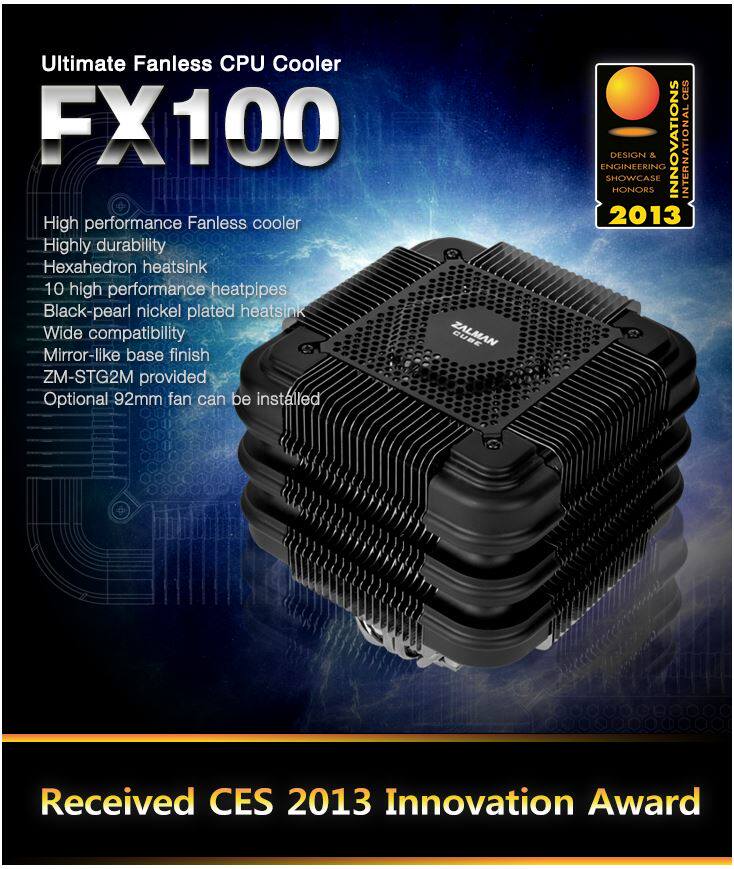 全新扎曼FX100 115X 1200 1366 2011 i3 i5 i7风扇10热管被动散热