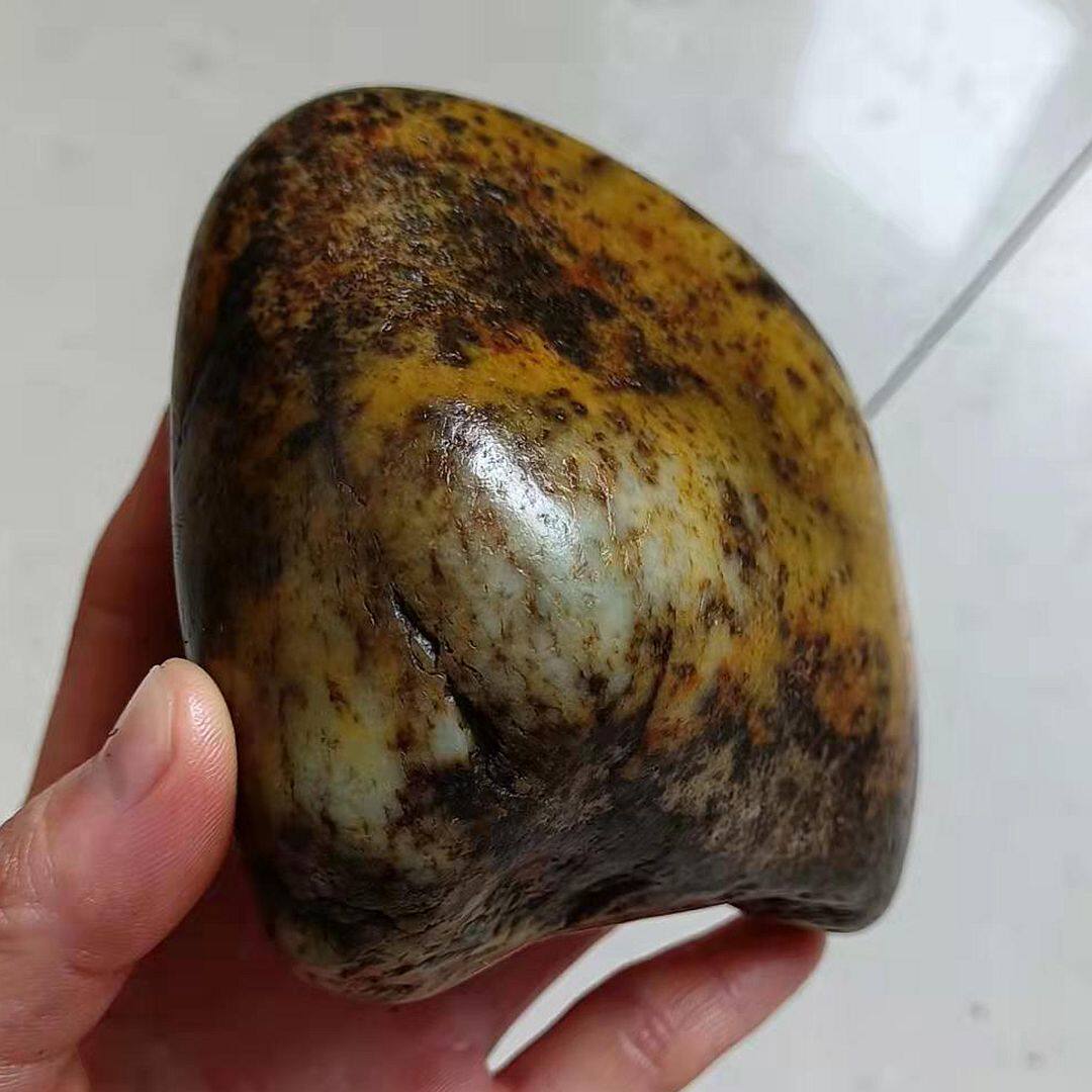 531克天然和田籽料原石 虎皮黄玉籽料原石黄沁皮宝玉籽料原石