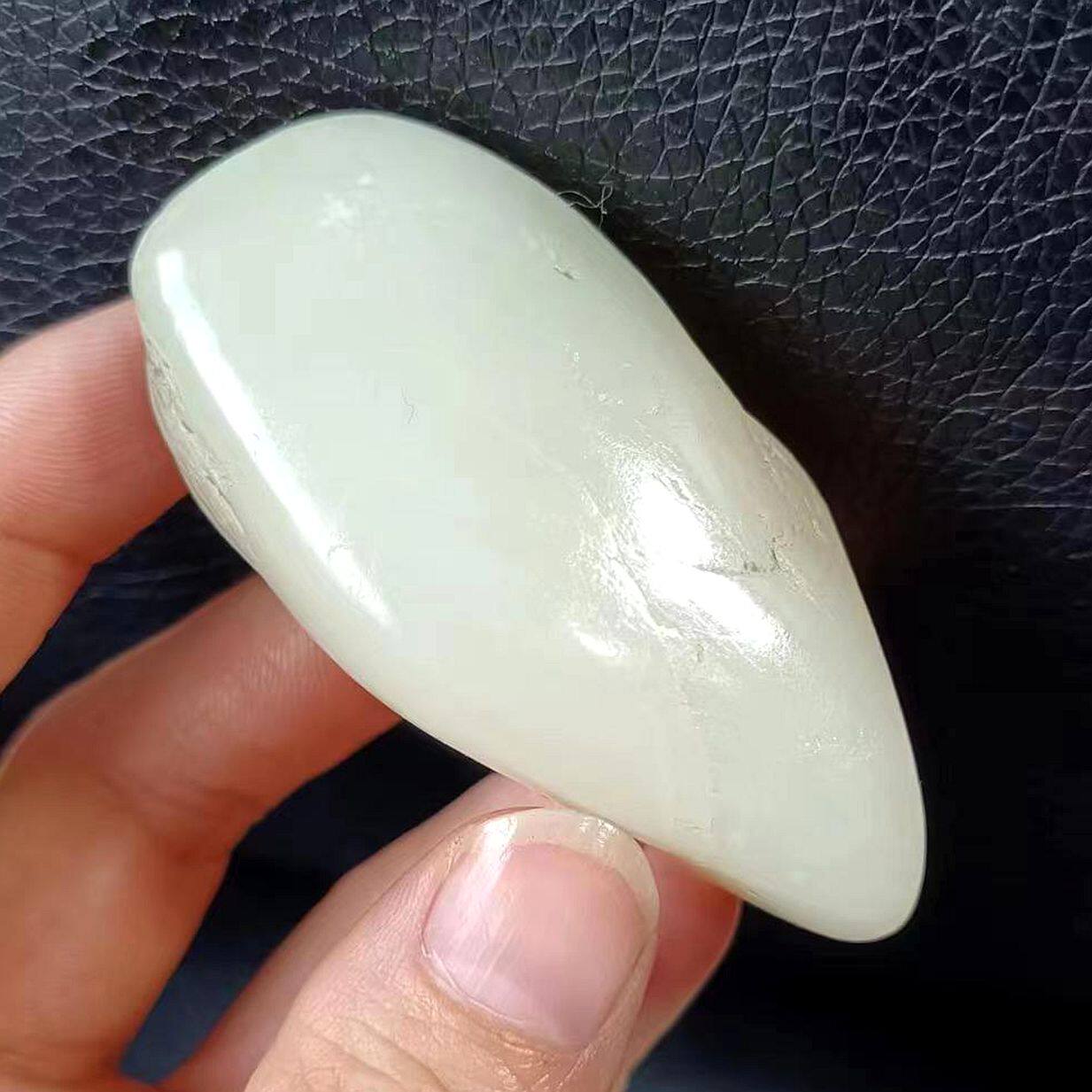 63克和田玉白玉籽料原籽玩料一级白天然无修磨白玉籽  吊坠挂件