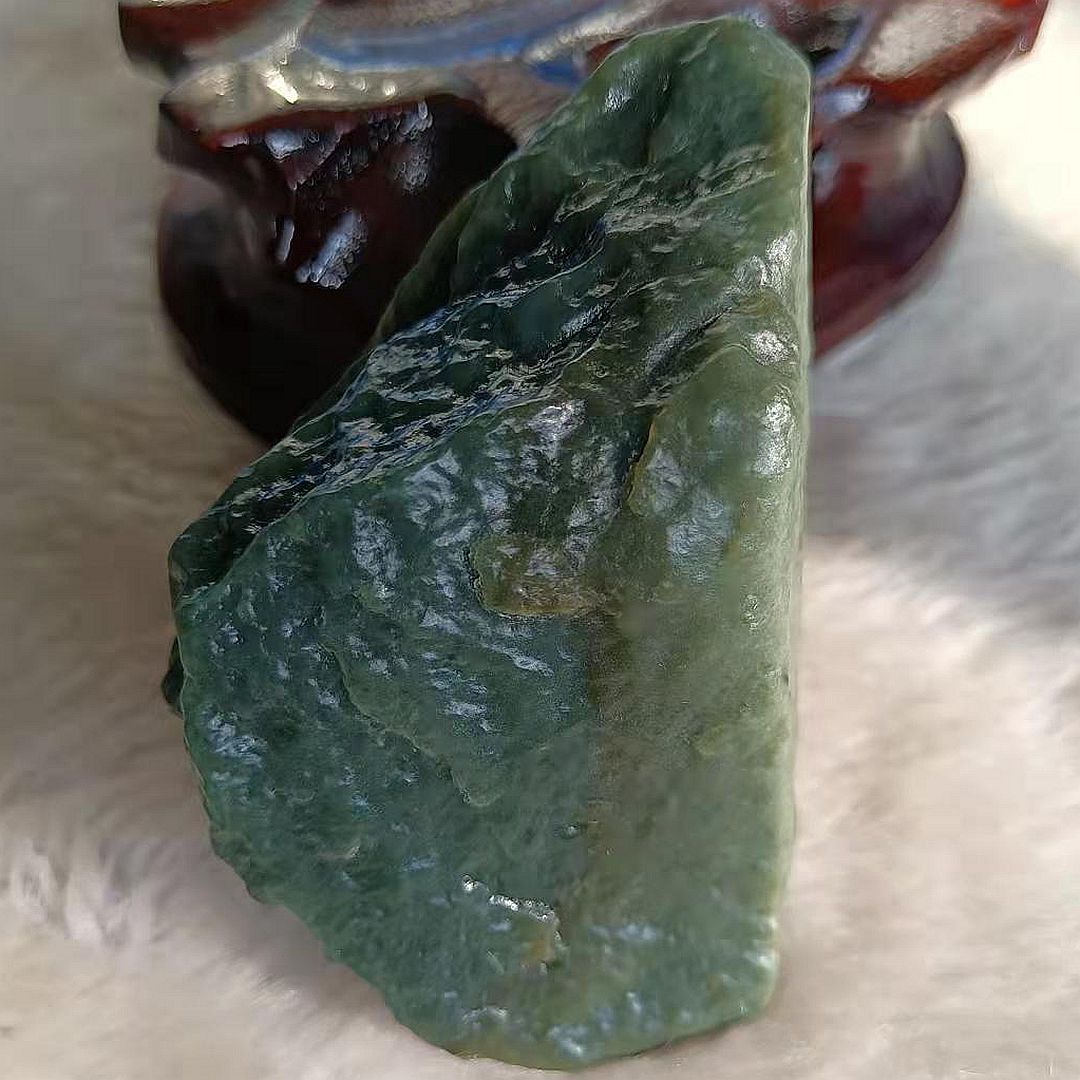 138克新疆和田玉塔青 蓝调黑青玉戈壁料玉质细腻油润 雕刻料