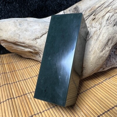 220g新疆和田黑青印章料塔青章子黑色和田玉私人印章精品章料玉石