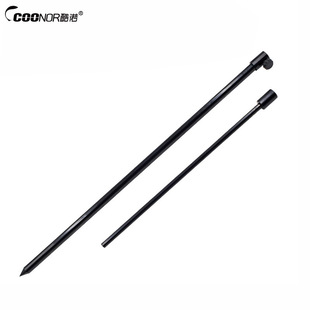 静逸欧式 75cm抛竿炮台杆架 库钓海竿支架地插铝合金二节伸缩48