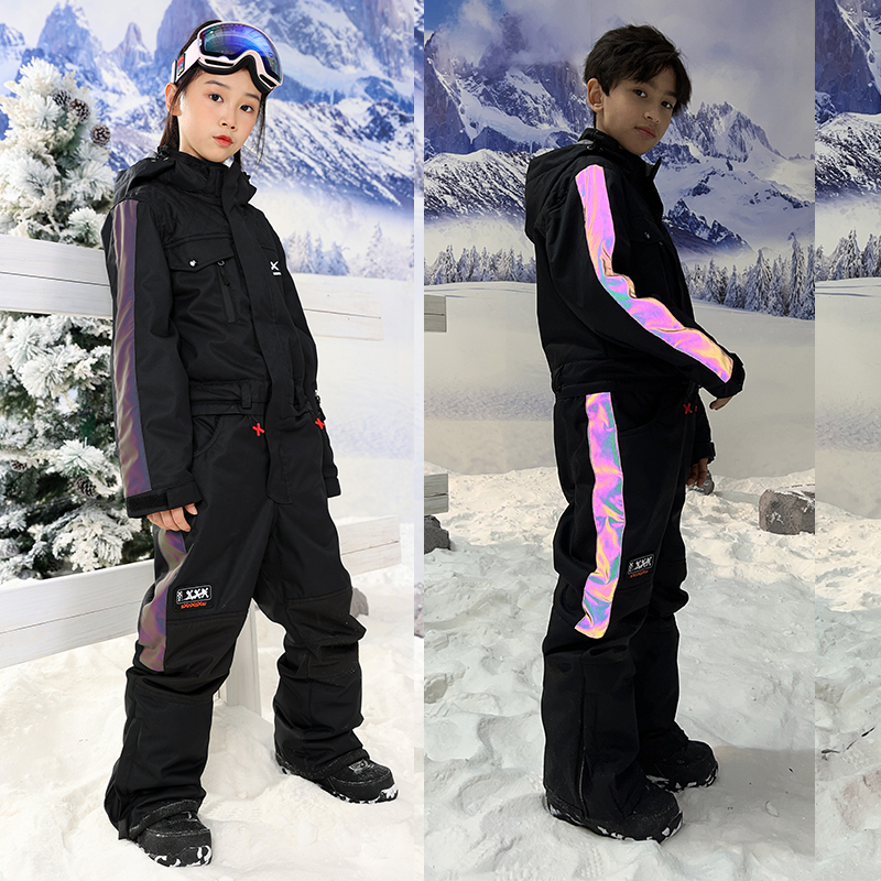 XXXsnow加棉儿童滑雪服套装连体雪服儿童防水保暖滑雪衣男童女童