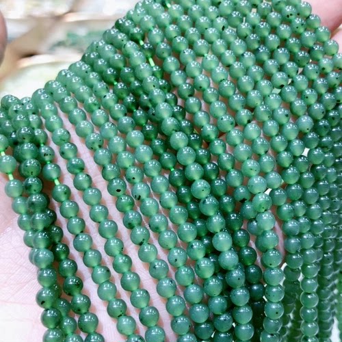 天然和田玉碧玉佛珠乌兰海