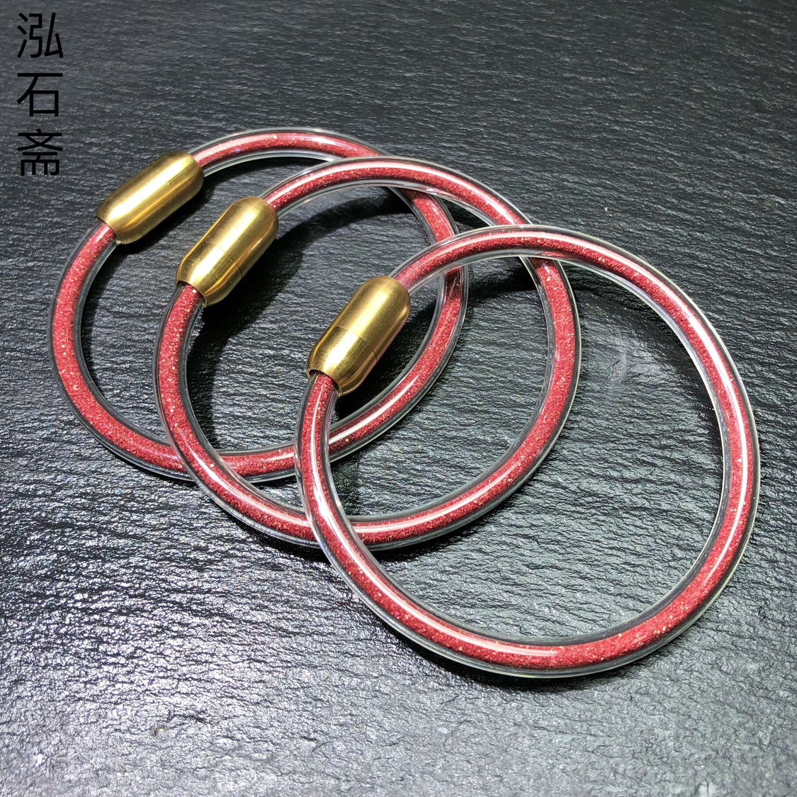 ZZ0394 天然朱砂粉手镯紫金砂原石手链单圈活口可调节男女本命年