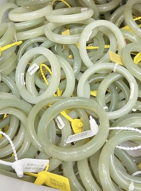 K003天然和田玉清水手镯浅晴水正装首饰礼物冰晴妈妈镯青海少女款