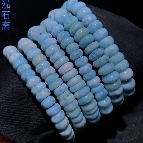 1A767 天然海纹石手链串算盘珠拉力玛宝石单圈药片珠有瑕一物一图
