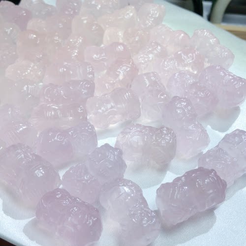 天然粉水晶度母观音吊坠项链配件