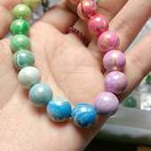 N073流体大漆彩虹色仙女首饰礼物情侣首饰12mm