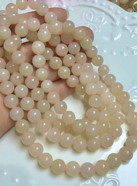 P596 天然和田玉藕粉佛串高货脂粉玉石佛珠8mm粉色珠宝玉石