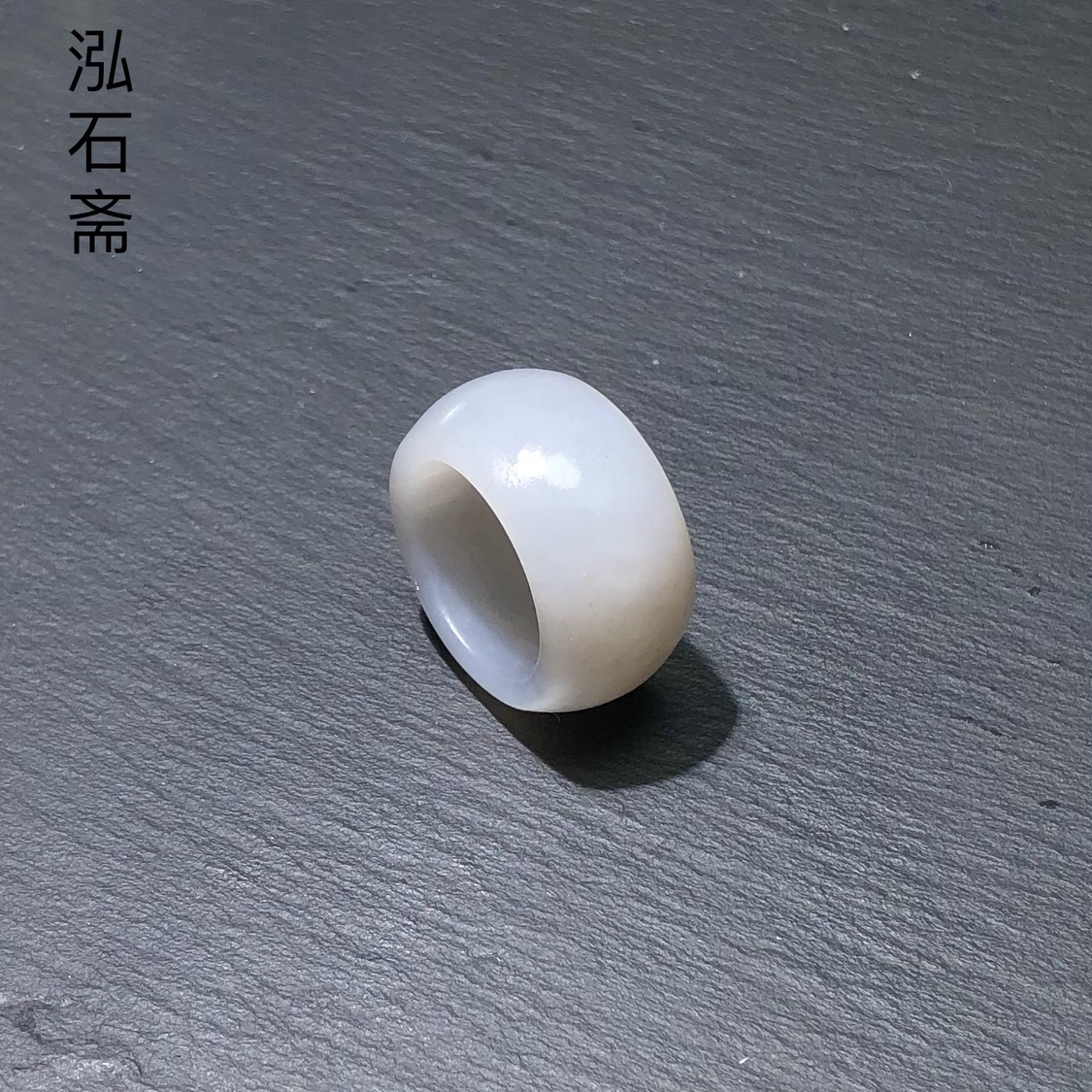 OO0147 天然和田玉戒指扳指烟紫冰美人指环戒圈男女玉石有暇