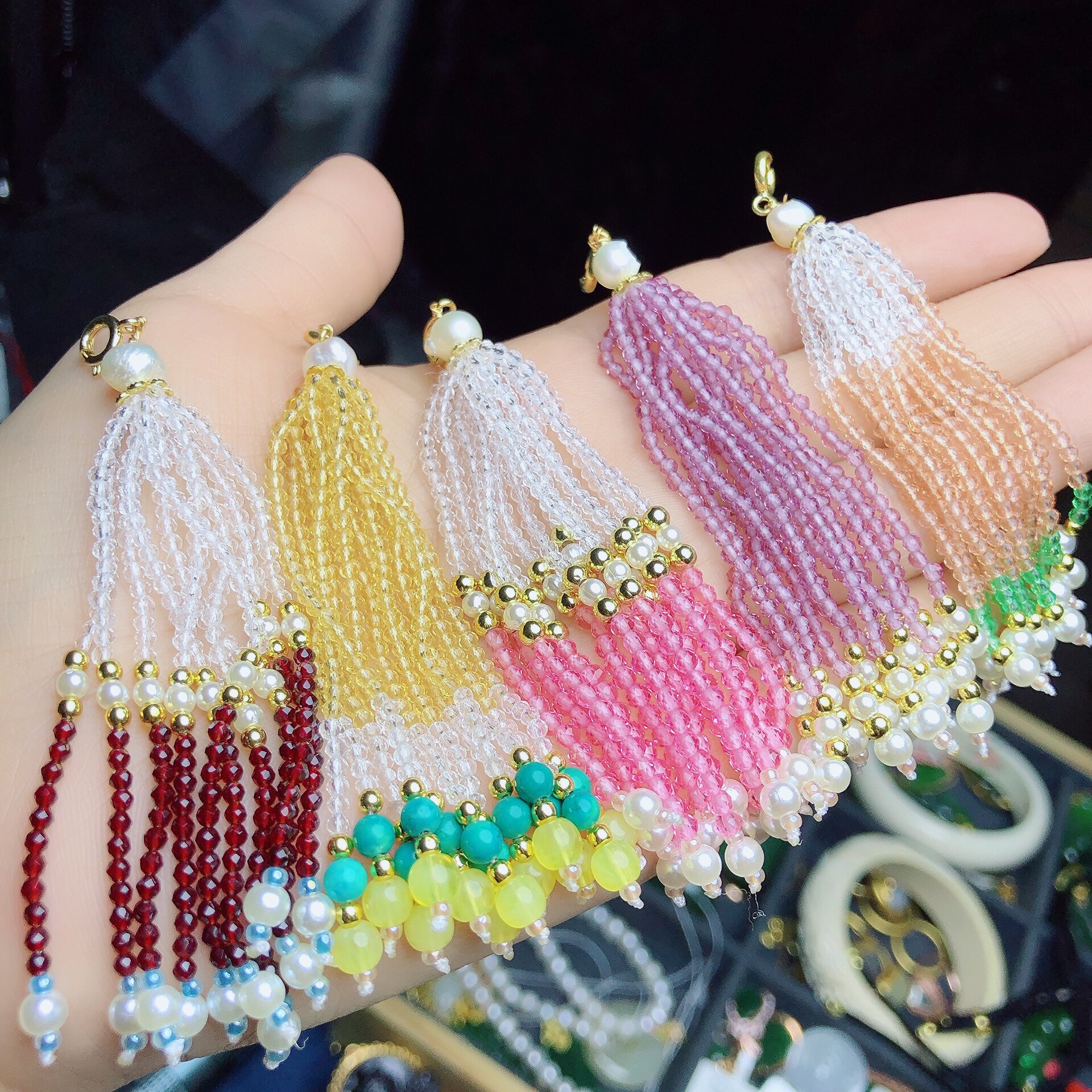 泓石斋 流苏滴流吊坠挂件原创手链毛衣链配件diy