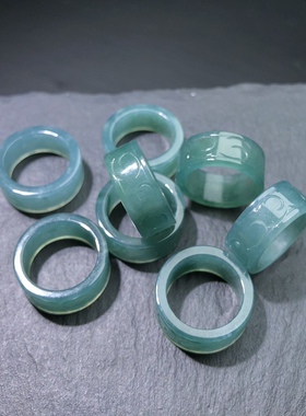 ZZ0767 天然A货翡翠蓝水回纹跑环diy手链佛串配件diy 内径约13mm