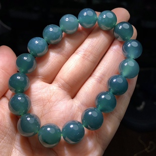 推荐 天然a货翡翠蓝水手链冰蓝水危料高货手串单圈少见