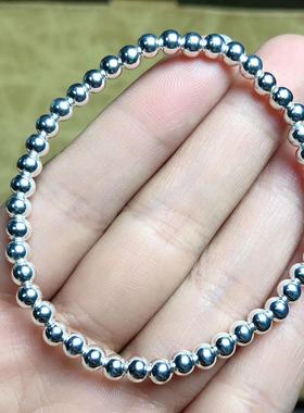 s925银珠手链豆豆手链转运珠手链国标银3-4mm